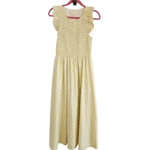 Code x mode Medium Yellow Floral Smocked Midi Dress